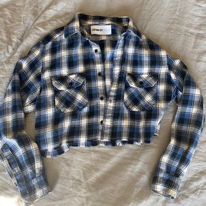 Denim By Orlee vintage cropped flannel